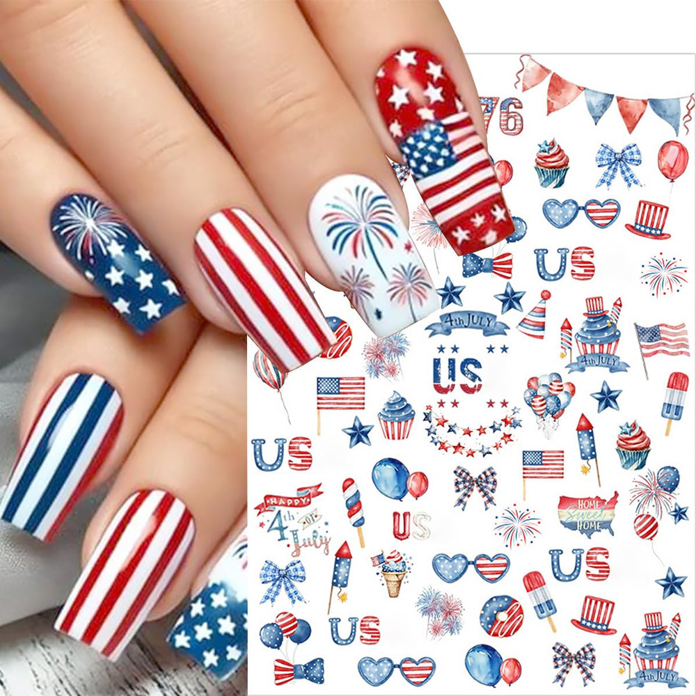 WFBBKP stickers applied on natural nails demonstrating quick DIY manicure