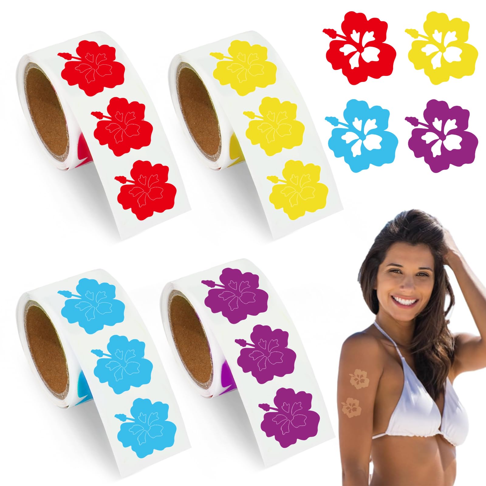 Whaline front packaging showing 400 hibiscus stickers and colorful benefit