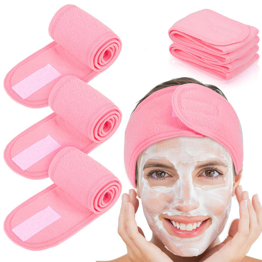 Whaline pink headbands front view showing neat fold and design for tidy hair