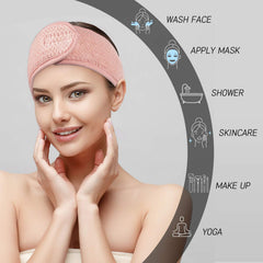 Whaline headband worn during a facial keeping hair neatly back