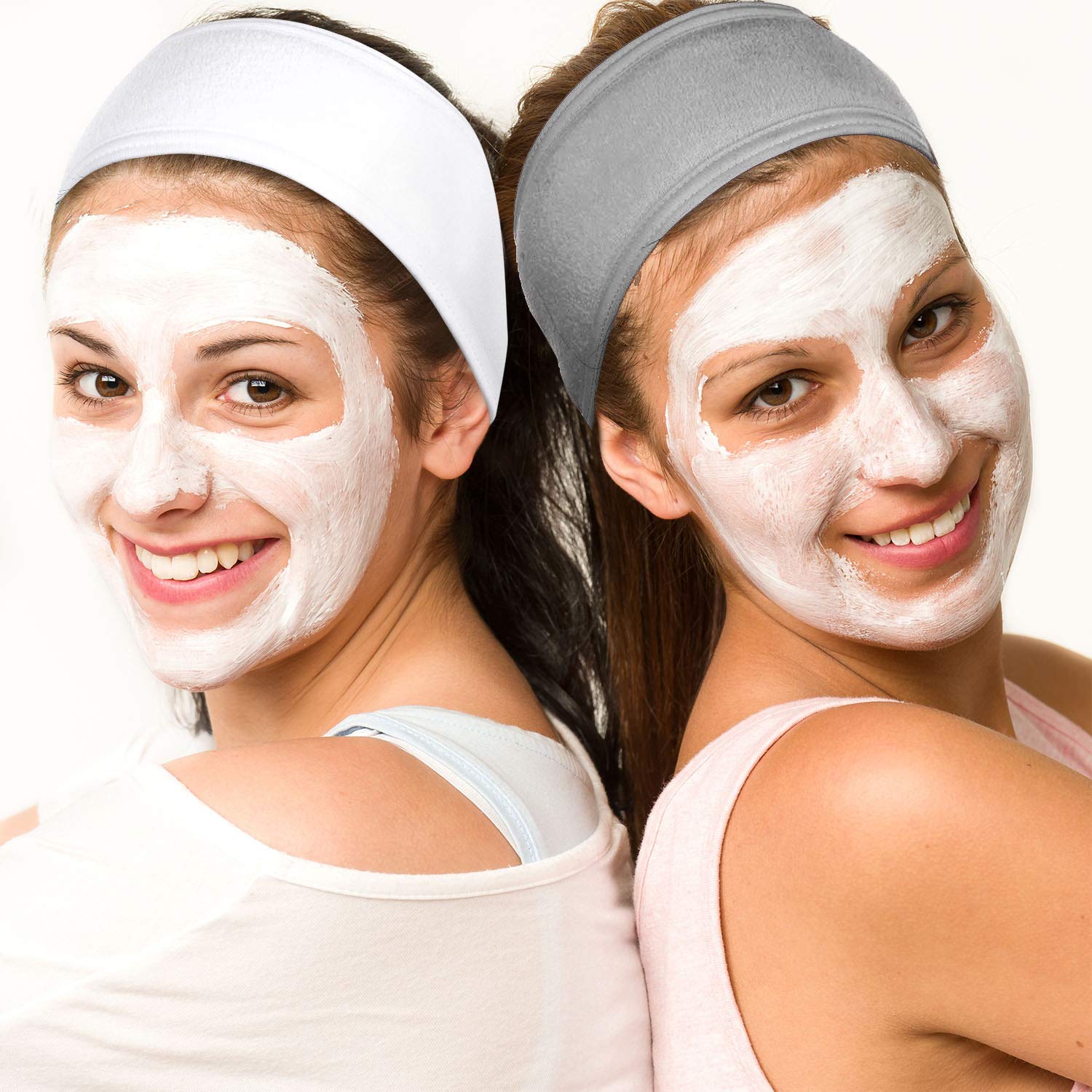 Whaline headband in use during facial treatment showing hair protection benefit
