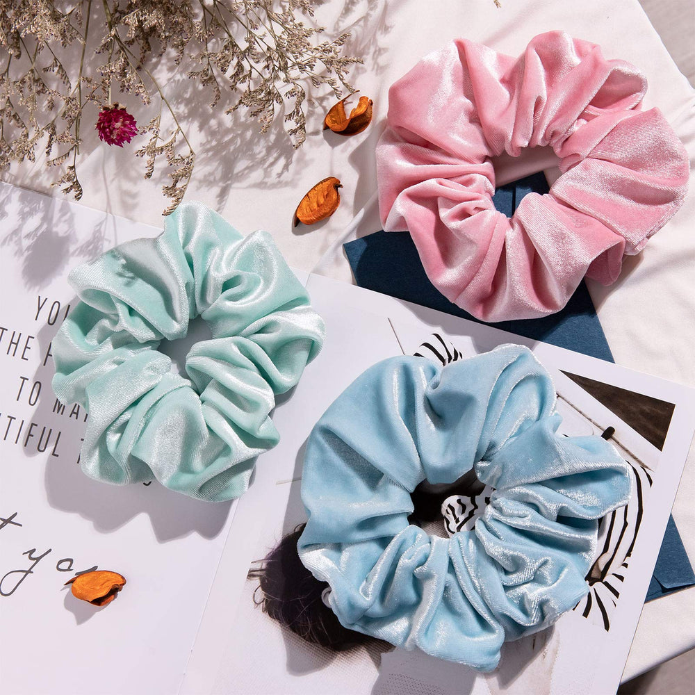 Whaline pastel scrunchie holding a ponytail with gentle grip