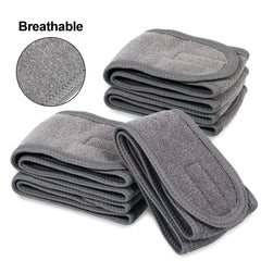 Whaline headband in bathroom setting keeping hair dry during shower benefit