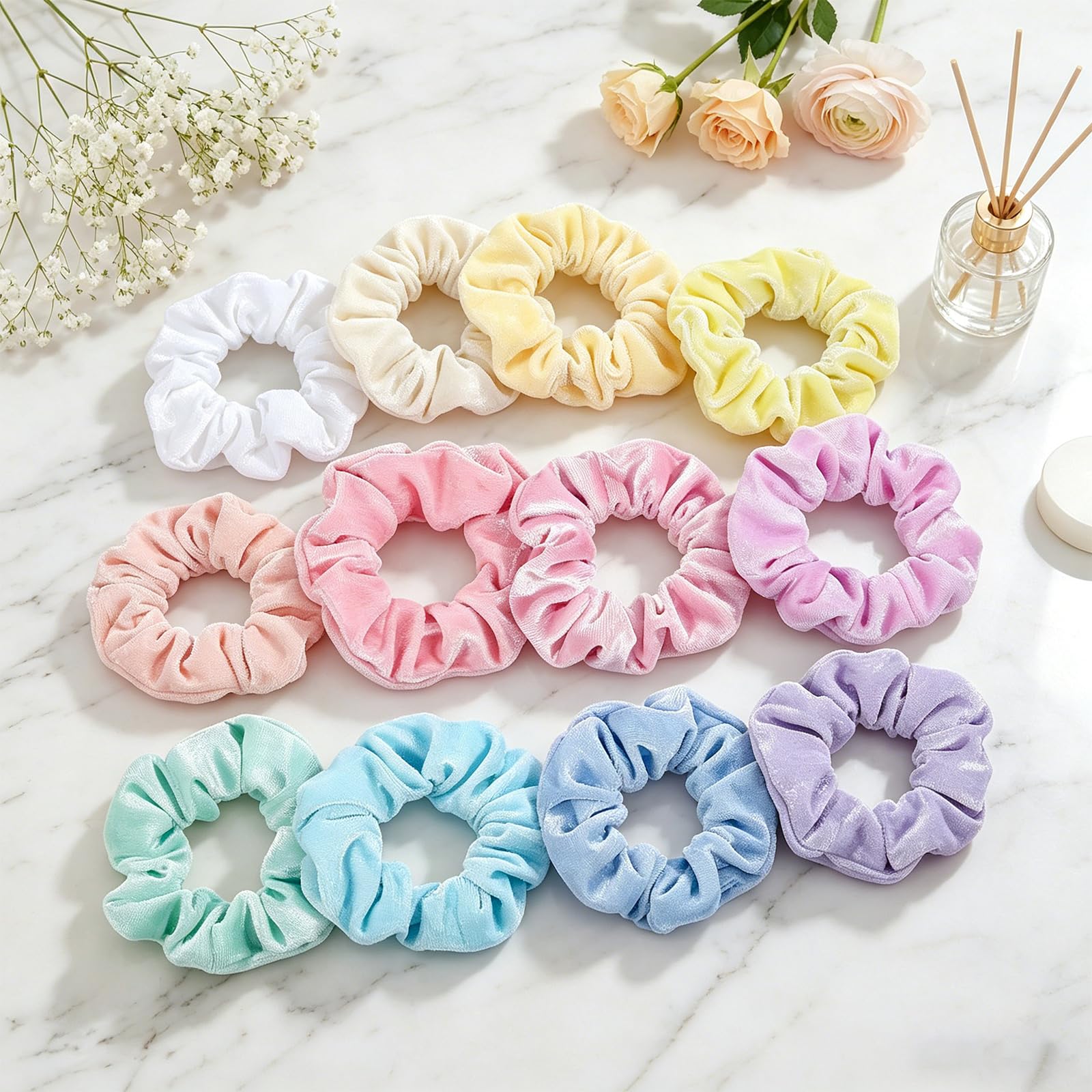 Whaline scrunchie securing a ponytail demonstrating strong hold without creasing