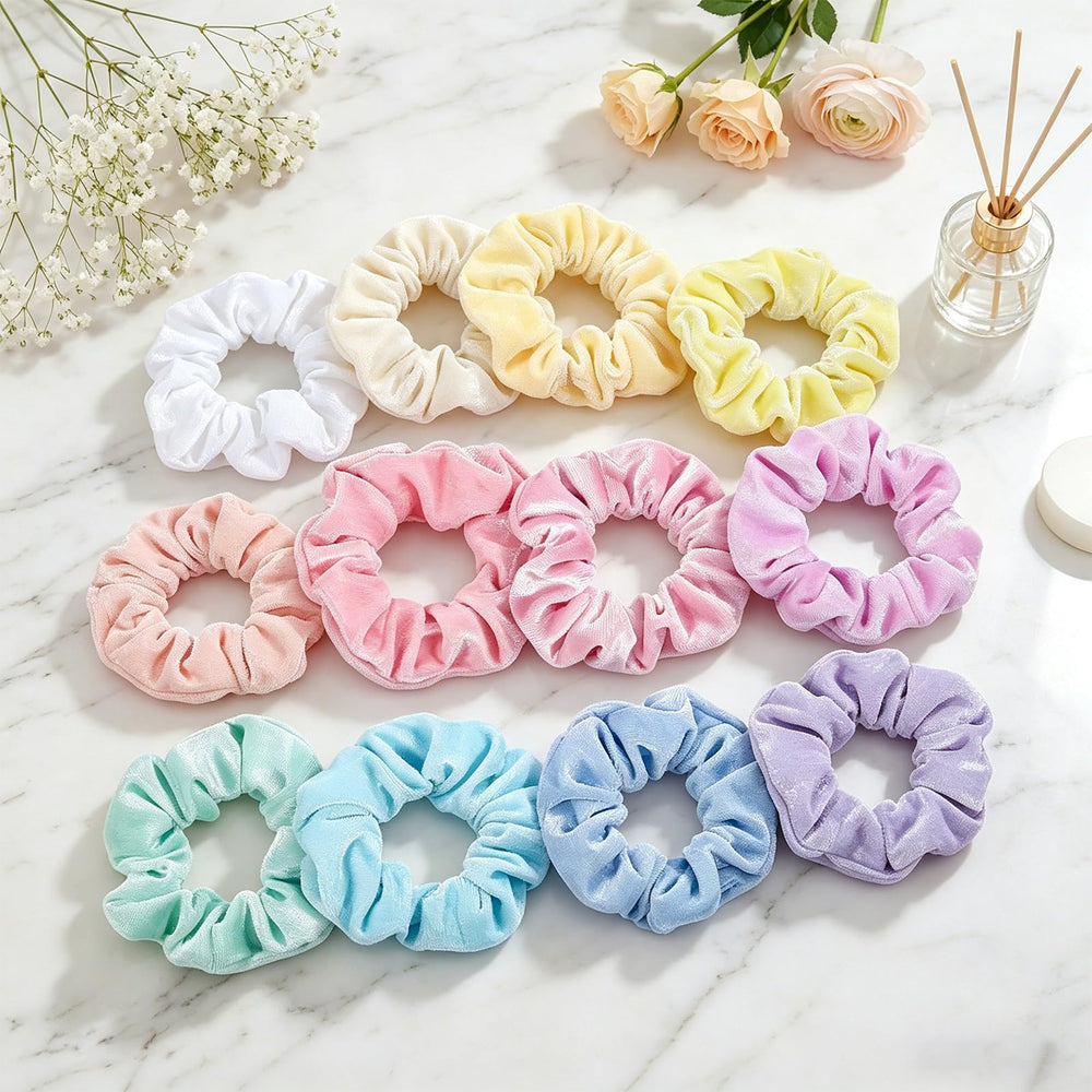 Whaline scrunchie securing a ponytail demonstrating strong hold without creasing
