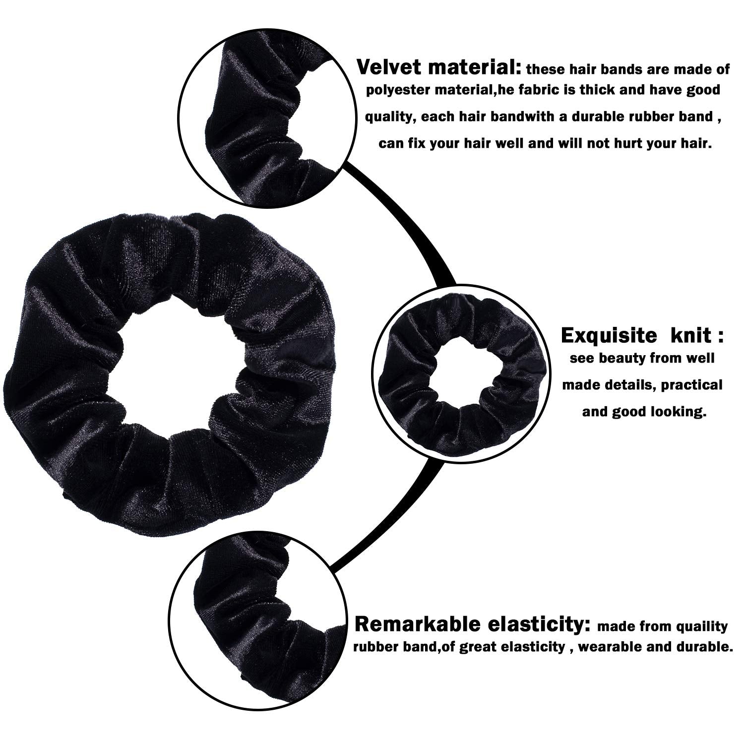 Whaline scrunchie worn in a ponytail demonstrating secure, crease-free hold