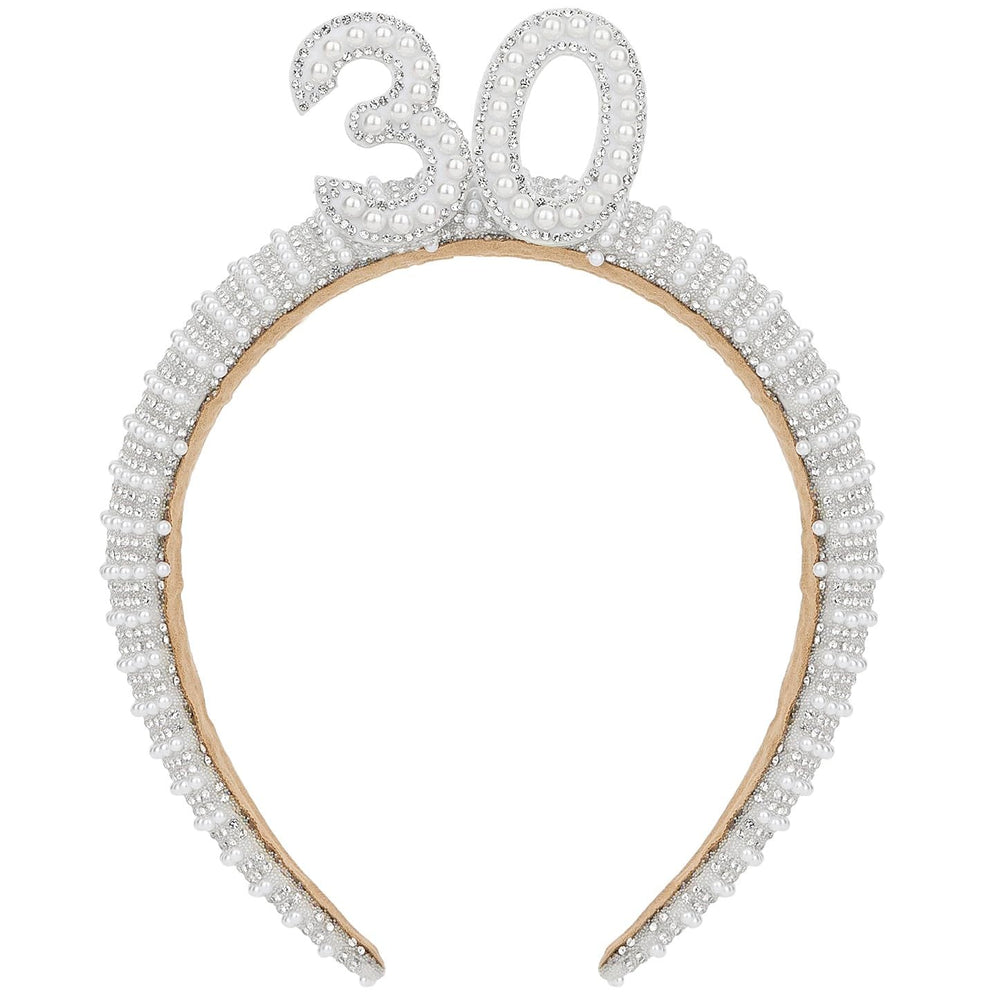 WHAVEL crown front view shows elegant "30" centerpiece and festive design