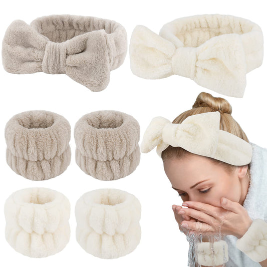 WHAVEL front view of the 6pcs headband and wristbands set showing contents and appeal