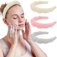 WHAVEL spa headbands three-color pack front view shows variety and convenience