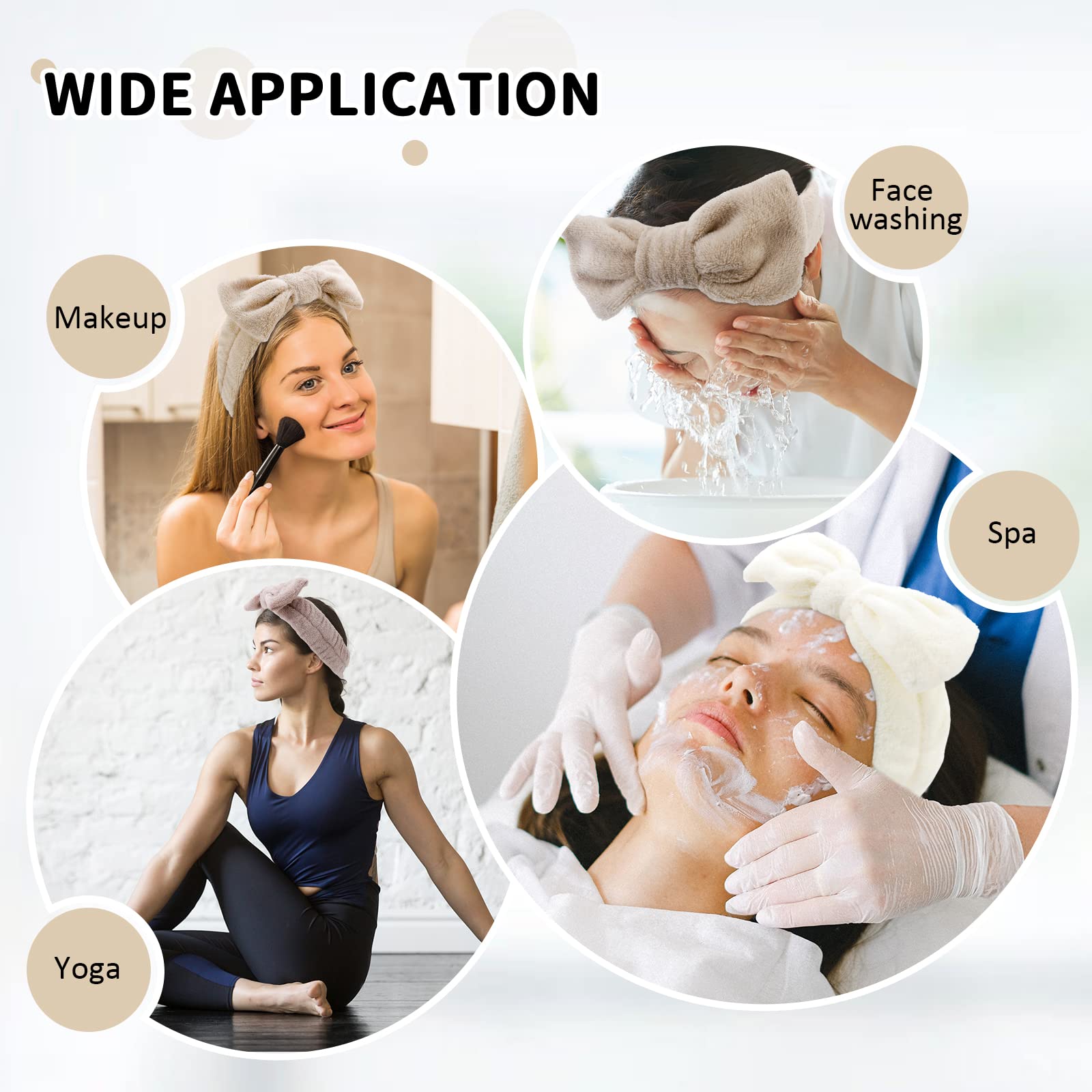 WHAVEL headband worn during face wash keeping hair secure and dry