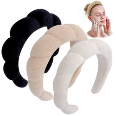 WHAVEL headband styled on bathroom counter showing practical daily routine use
