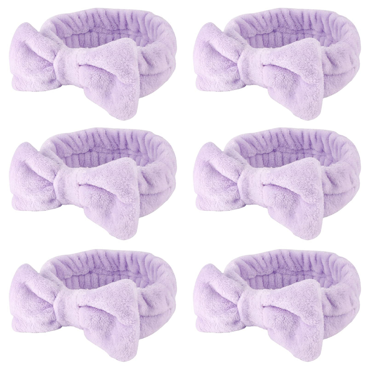 WHAVEL front view of six purple headbands showing value and convenience