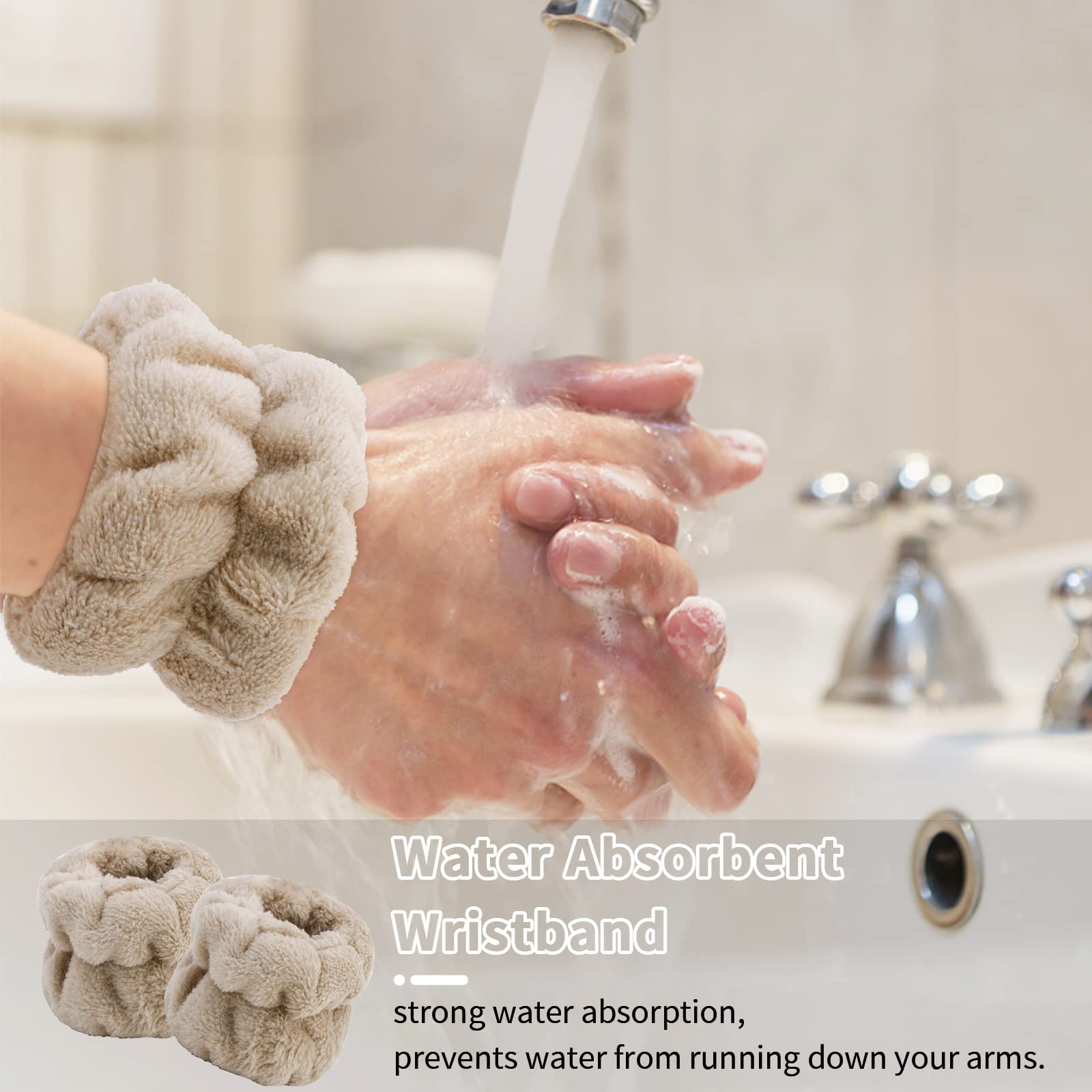 WHAVEL wristband worn during face wash preventing water down arm