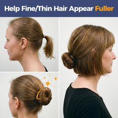 whisrvival model wearing a high bun showing added fullness benefit