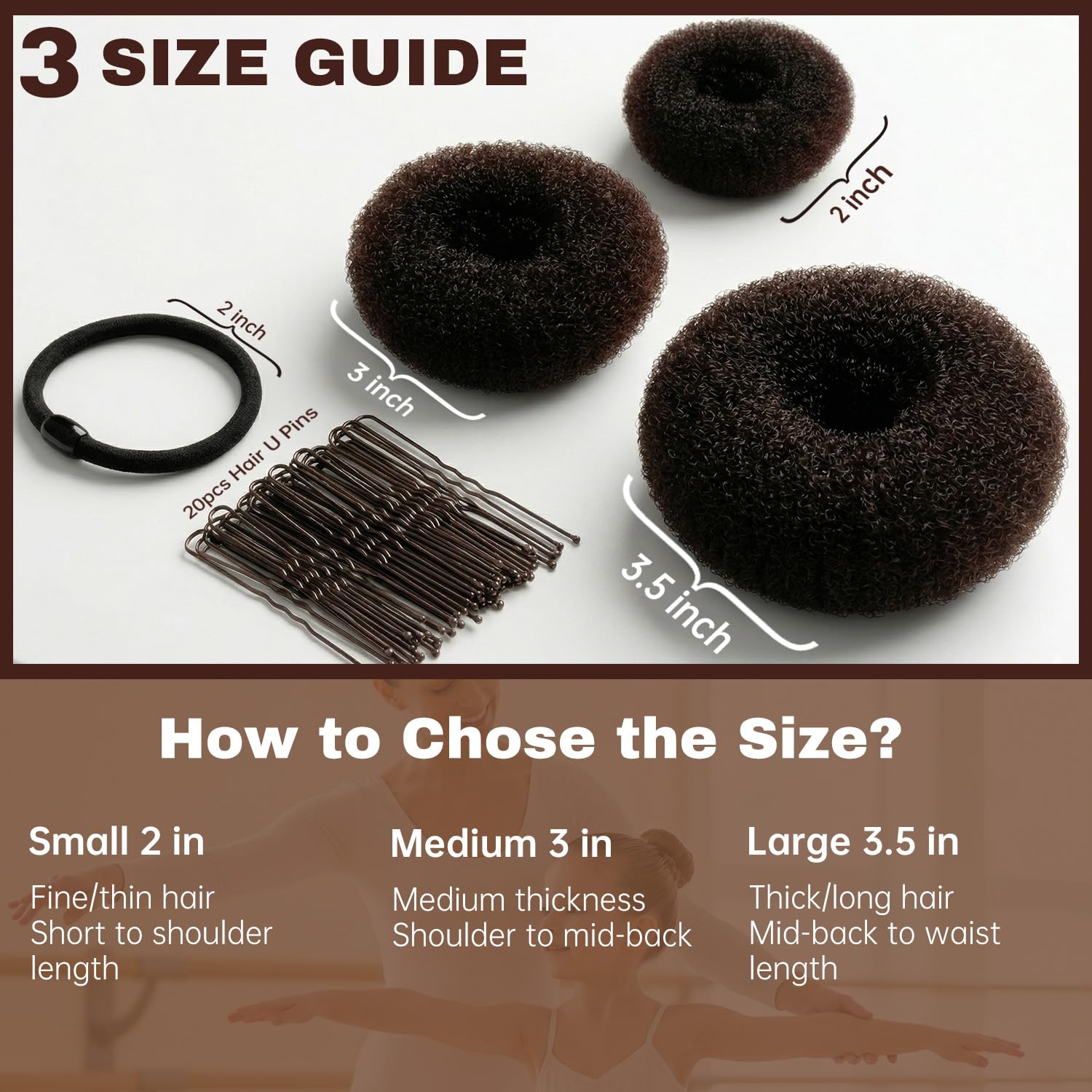 whisrvival small medium large size comparison illustrating versatile styling options