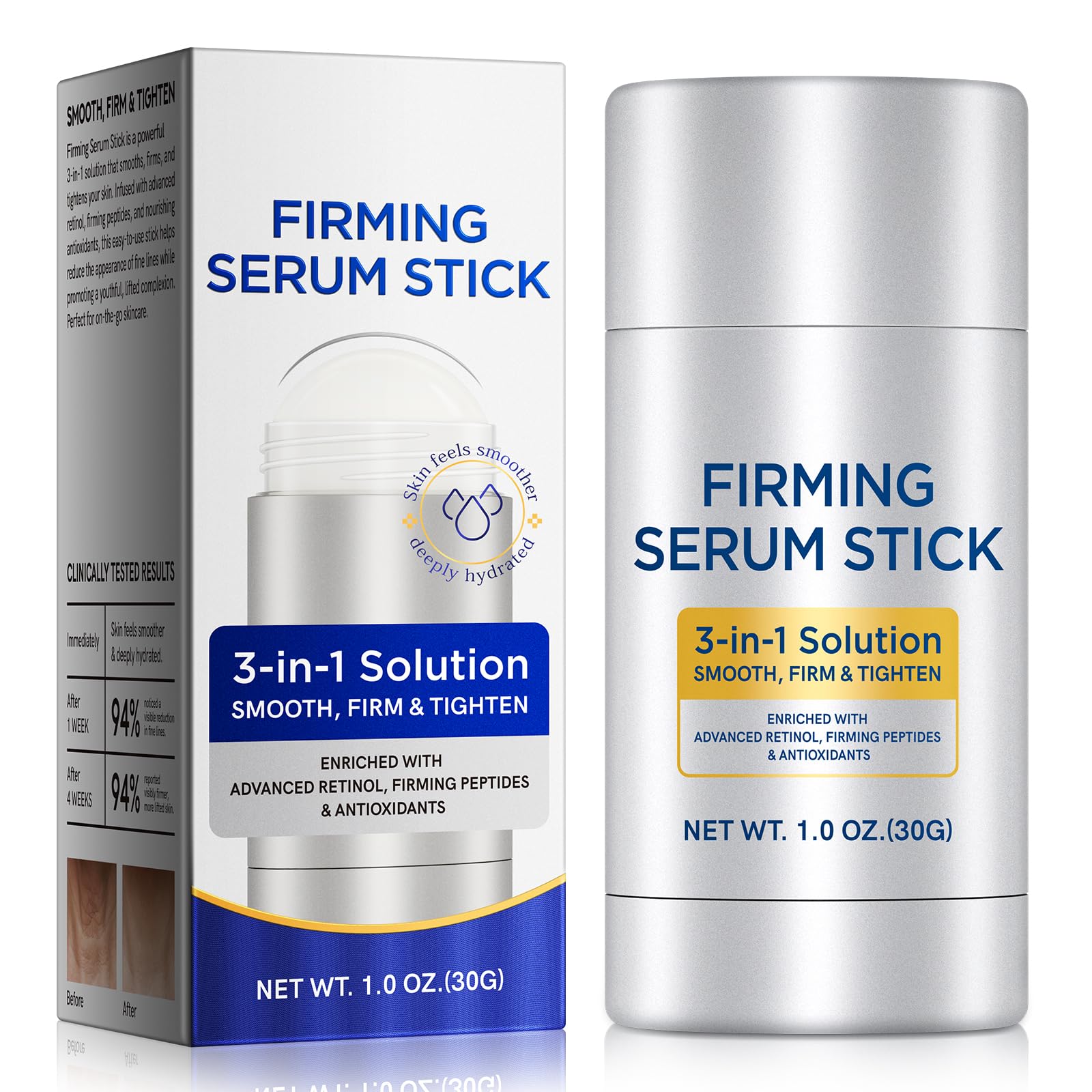 WHLH & WELL-BEING product front packaging showing compact firming stick benefit