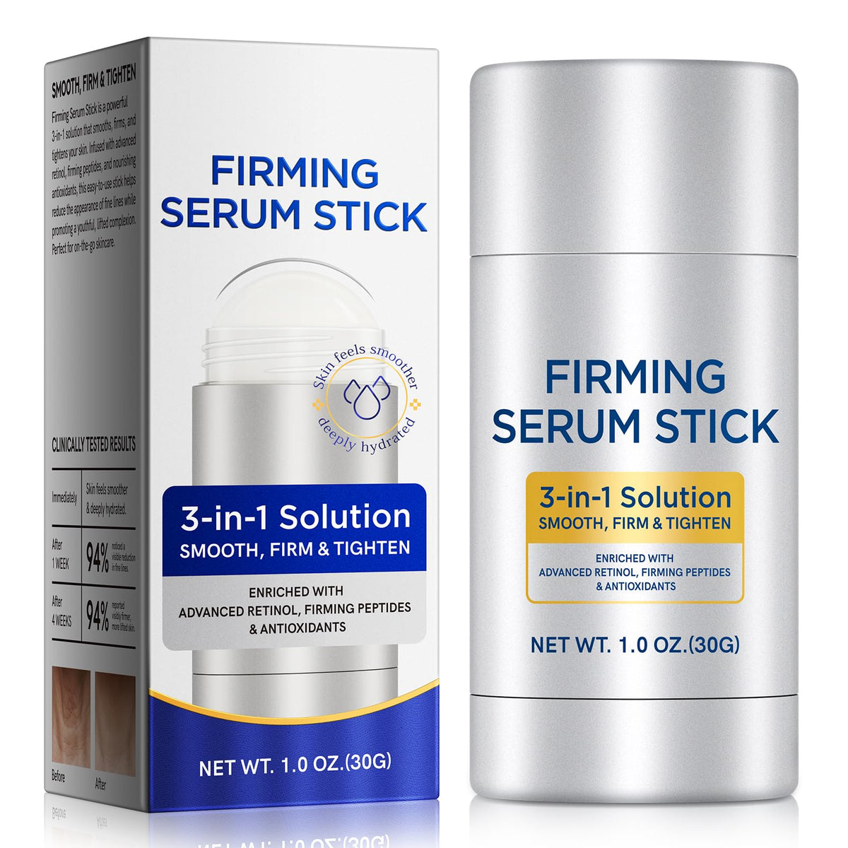 WHLH & WELL-BEING product front packaging showing compact firming stick benefit