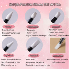 Whmeolyo dual-ended tips array showing varied shapes for sculpting and fine lines