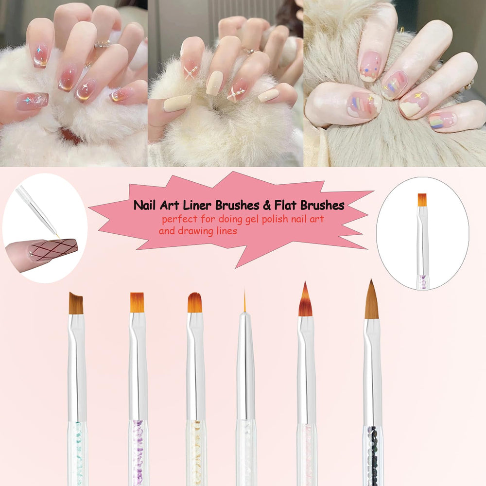 Whmeolyo liner brush demonstrating thin clean stroke for detailed nail art