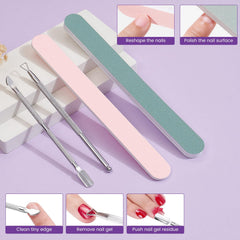 Wilfniee included nail file cuticle pusher and pink gift box for ready kit benefit