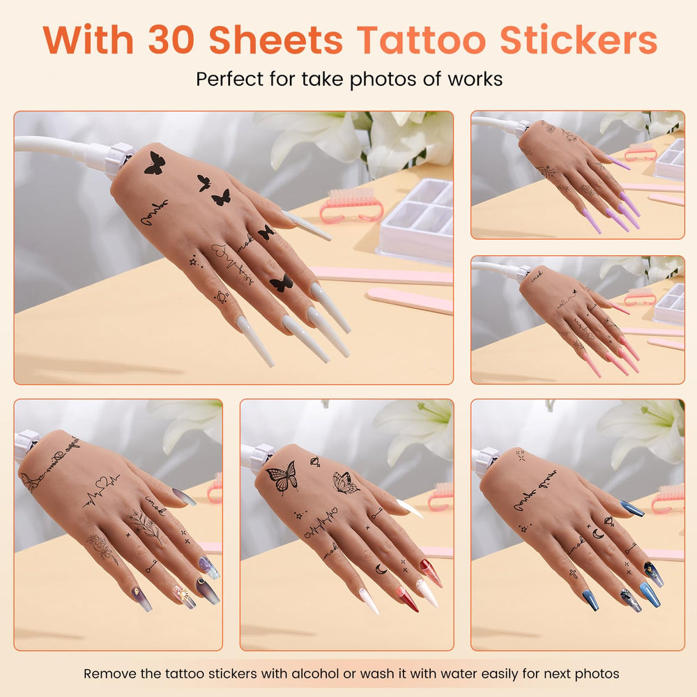 Wilfniee clamp and flexible arm secured to table for steady manicure training benefit
