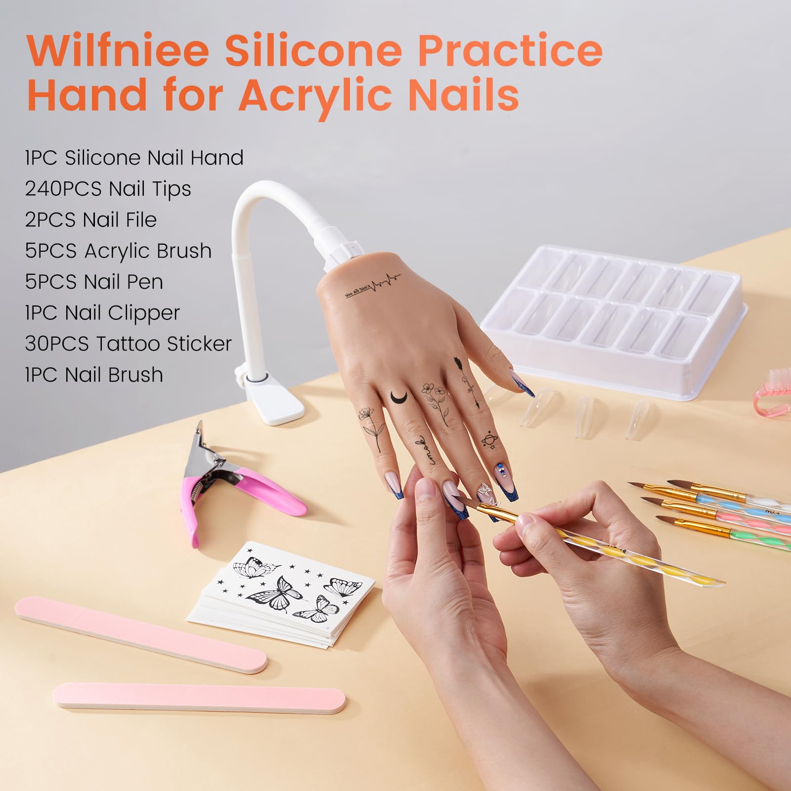 Wilfniee closeup of deep nail grooves holding tips for glue-free practice benefit
