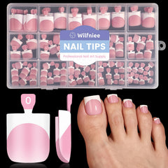 Wilfniee front packaging showing 150-piece French tip set and quick application benefit