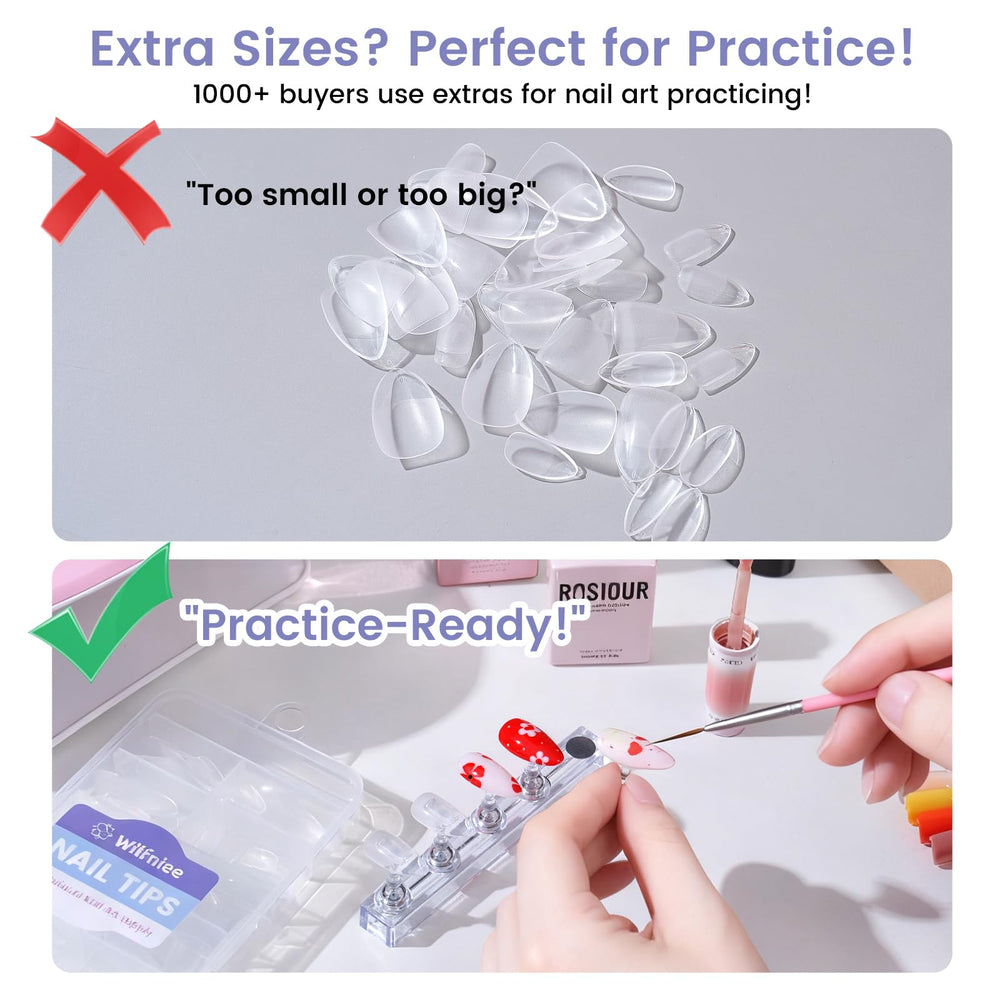 Wilfniee nail stand holding multiple tips for practicing nail art designs