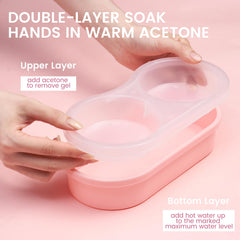 Wilfniee close-up of top soaking tray showing roomy nail coverage benefit