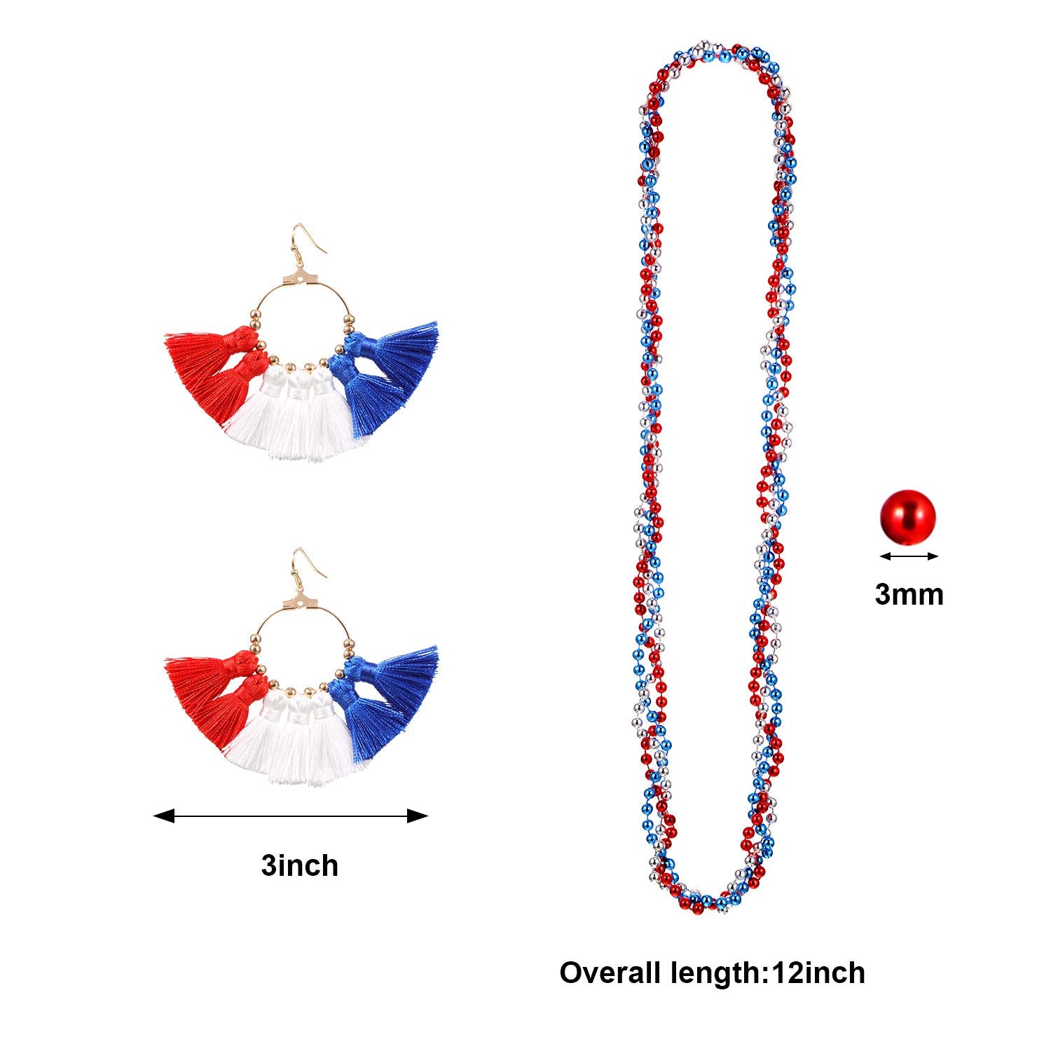 WILLBOND plastic beaded necklace flat lay demonstrating lightweight and matching colors