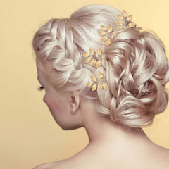 WILLBOND pins woven into a bridesmaid half-up style for coordinated party looks