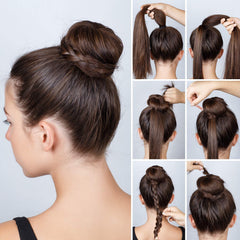 WILLBOND brown U-shaped pin in bridal updo demonstrating discreet color matching