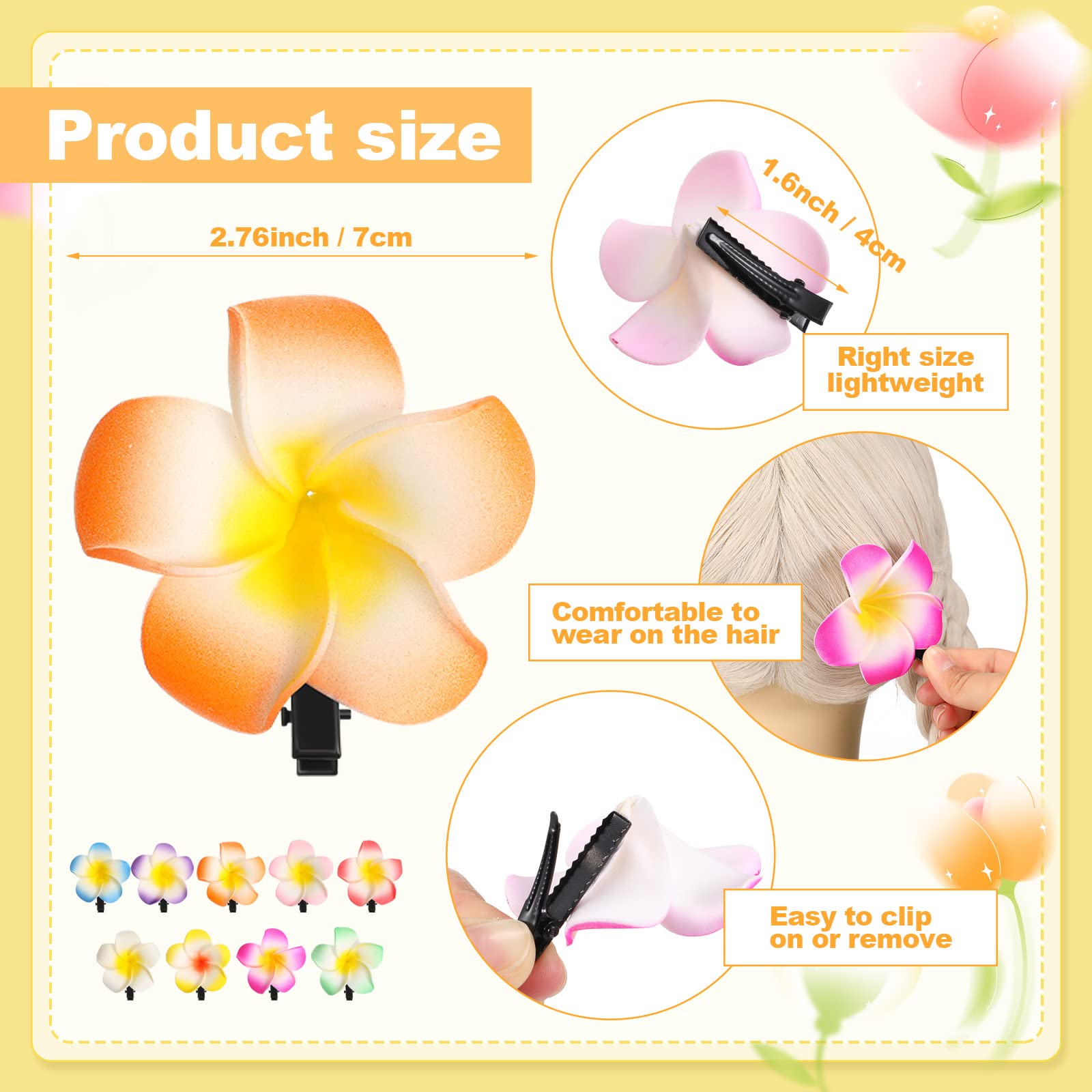 WILLBOND close-up of foam plumeria petal detail highlighting lifelike hand-painted shading