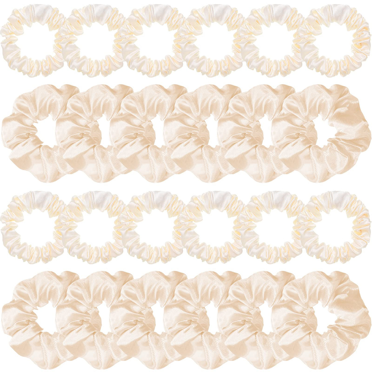 WILLBOND cream white scrunchies pack showing quantity and color benefits