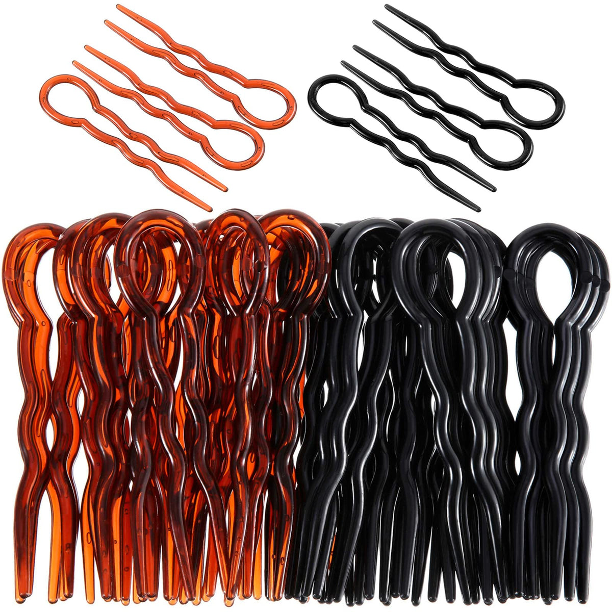 WILLBOND front pack of 48 U-shaped hair pins showing color selection and quantity benefit