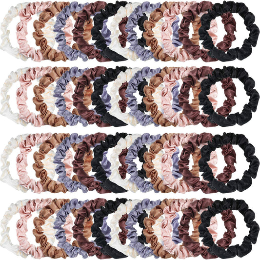 WILLBOND front pack showing 48 satin mini scrunchies, easy bulk styling