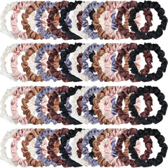WILLBOND front pack showing 48 satin mini scrunchies, easy bulk styling