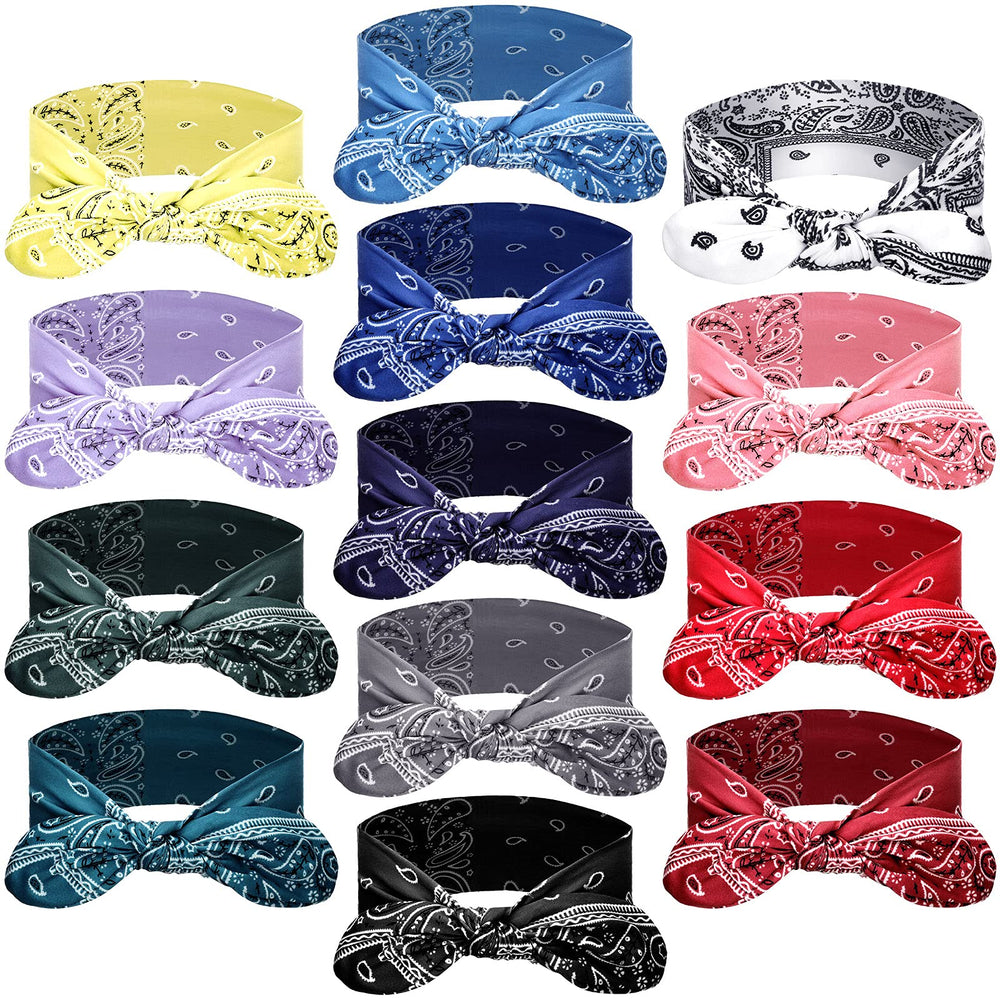 WILLBOND front view of 13 colorful headbands showing variety and convenience