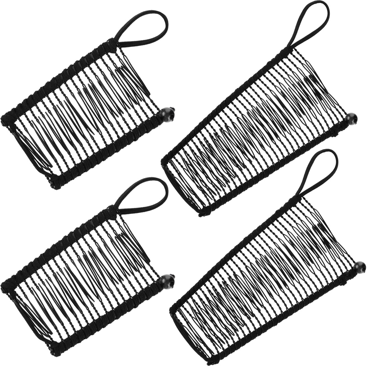 WILLBOND front view of four black banana clips, convenient spare set