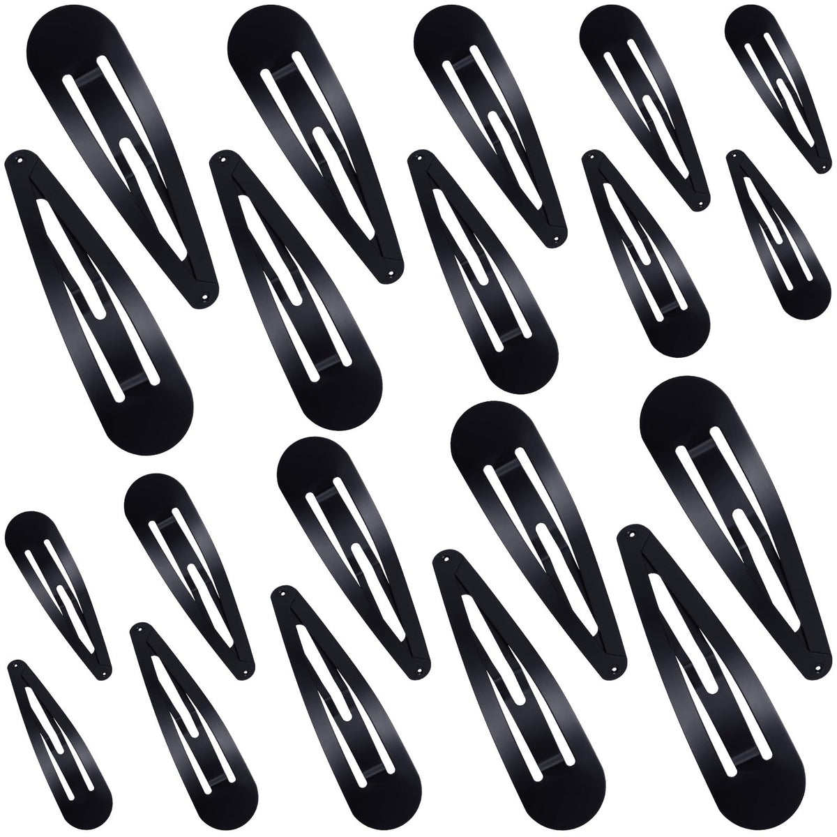 WILLBOND front view of black barrette pack showing all sizes, versatile styling