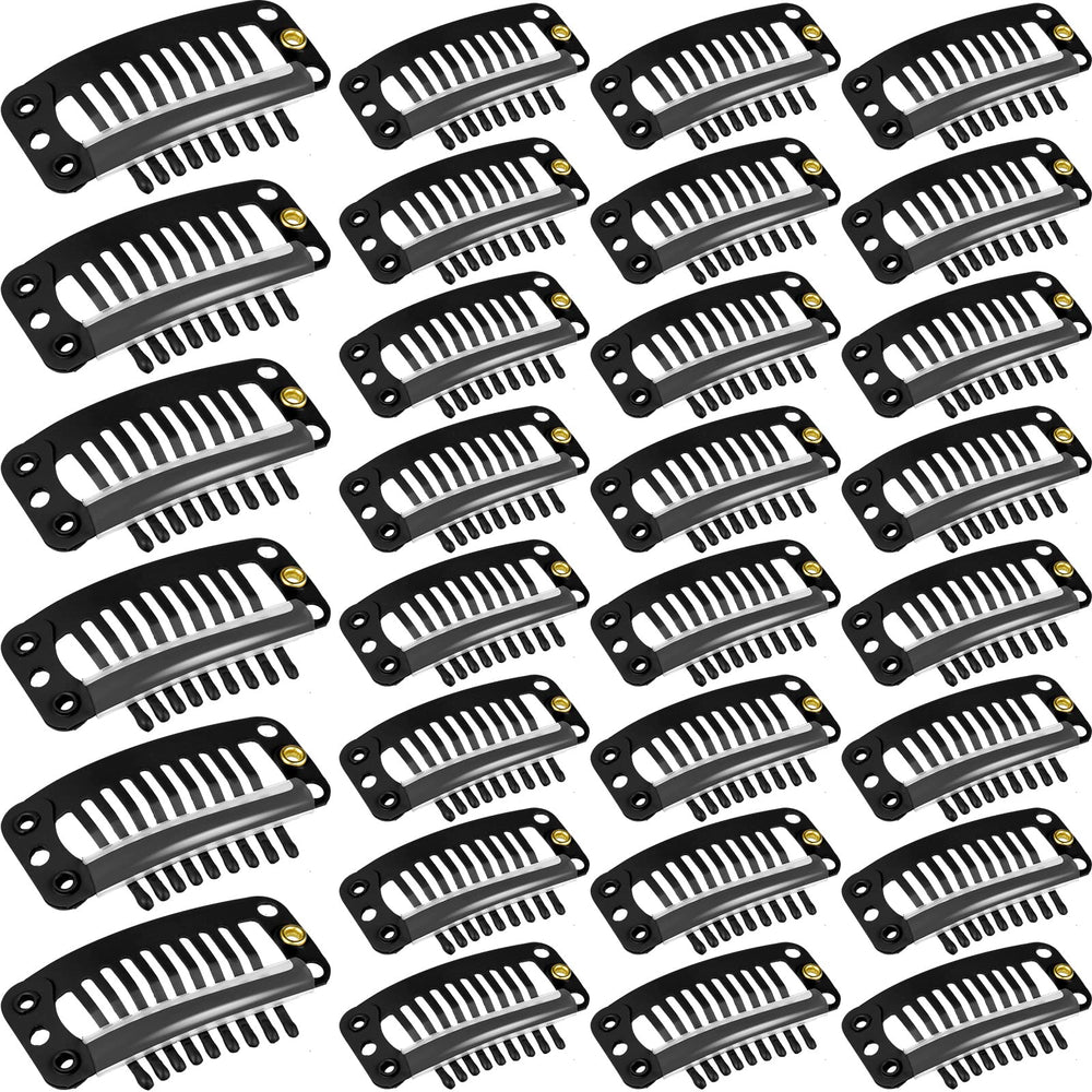 WILLBOND front view of 30 black 32mm clips showing quantity and finish for reliable installs
