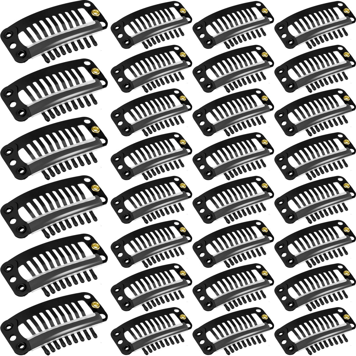 WILLBOND front view of 30 black 32mm clips showing quantity and finish for reliable installs