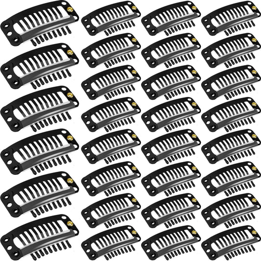 WILLBOND front view of 30 black 32mm clips showing quantity and finish for reliable installs
