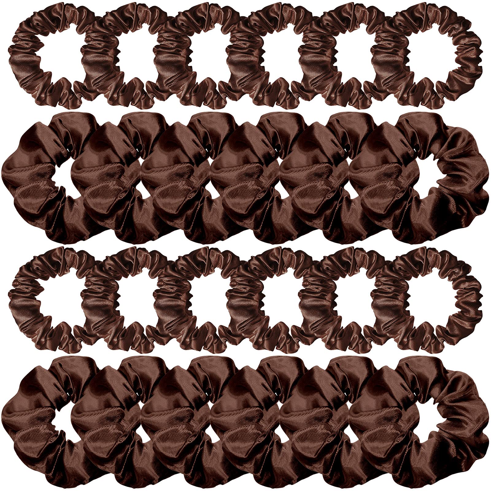 WILLBOND front view of 24 coffee scrunchies, convenient multi-pack