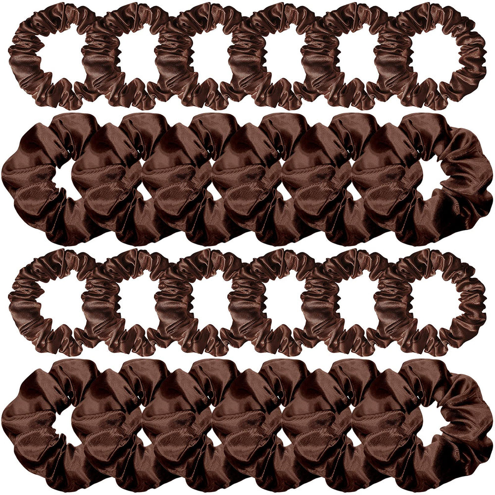 WILLBOND front view of 24 coffee scrunchies, convenient multi-pack