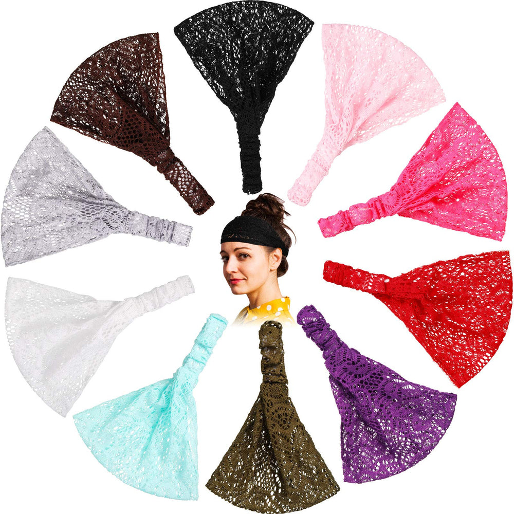 WILLBOND front view of ten-color headwraps showing neat packaging and variety