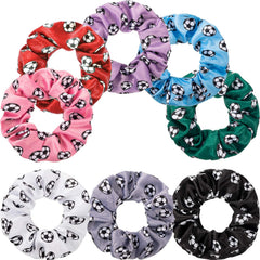 WILLBOND front view of 8-piece scrunchie set showing colors and packaging, adds team flair