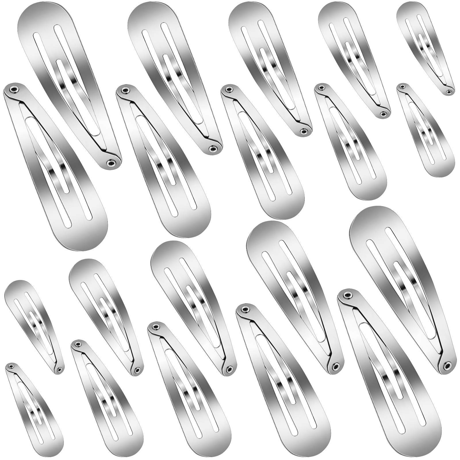 WILLBOND front view of 40-piece silver barrette pack shows value and variety