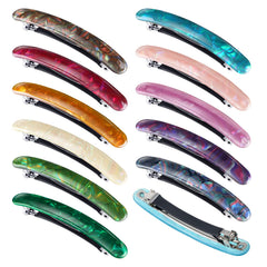 willbond front view of 12-pack barrettes showing colors and patterns for outfit coordination