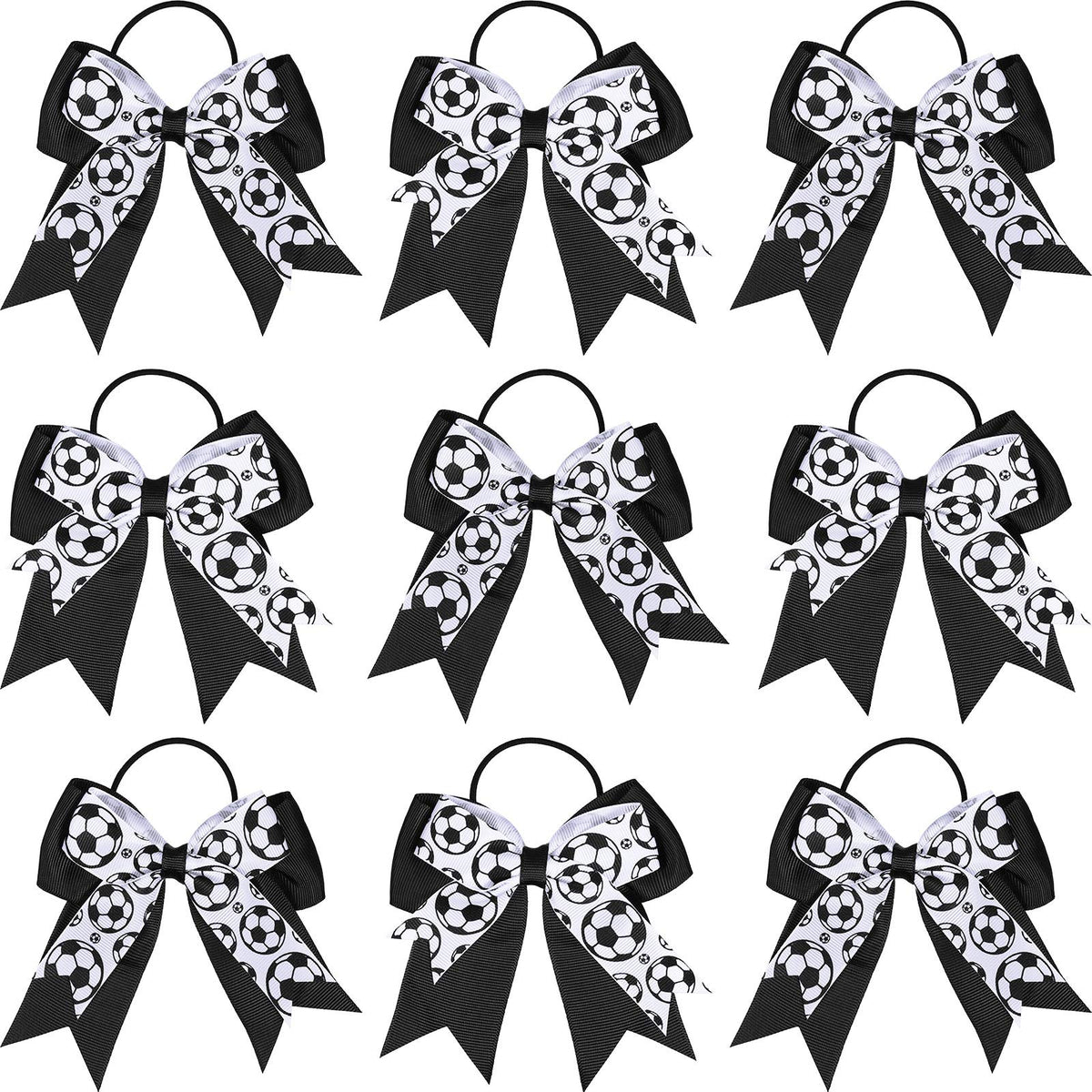 WILLBOND front packaging showing 10 soccer hair bows, organized for quick selection and gifting